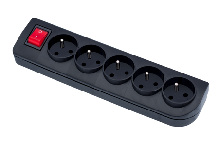 Rozgałęźnik do przedłużacza z wyłącznikiem 5-gniazda z uziemieniem czarna Elgotech GN-50W-2