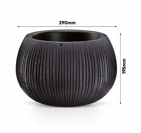 Doniczka okrągla czarny beton BOWL DKB290-B411