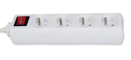 Przedłużacz z uziemieniem i wyłącznikiem biały 4-gniazda 5m OMY 3x1 Elgotech EPS-405W