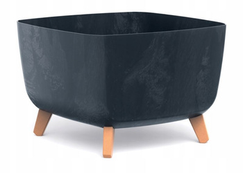 Doniczka na naóżkach antracytowa GRACIA SQUARE BETON EFFECT DGQL400E-S433