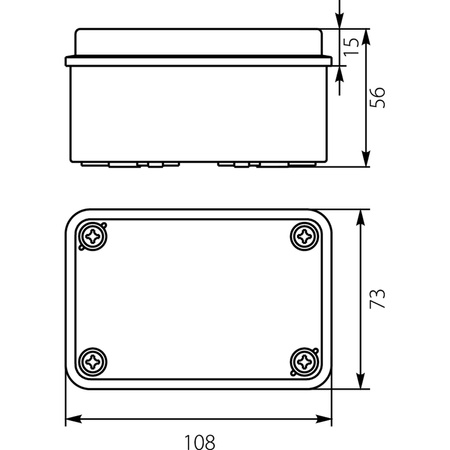 Puszka natynkowa hermetyczna 108 x 73mm IP65 szara PH-0A. 28.01 