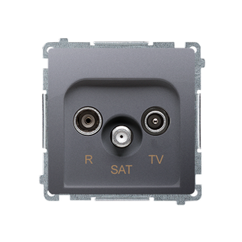 Gniazdo antenowe przelotowe RTV-SAT Inox Basic BMZAR-SAT10/P.01/21 Kontakt-Simon