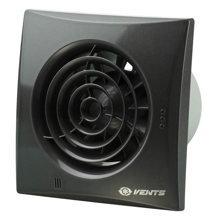 Wentylator osiowy fi 100 mm z timerem higrostatem cichy czarny Vents 100QUIETTH-BLK
