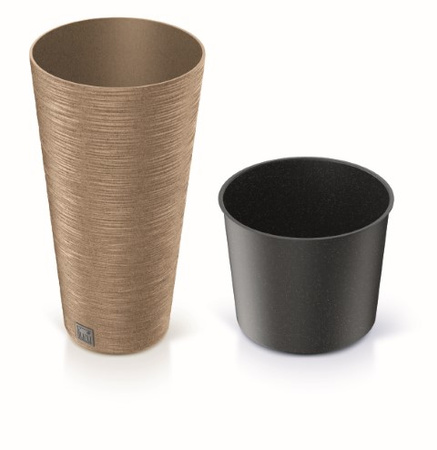 Doniczka z wkładem naturo  Furu Slim Eco Wood DFRH250W-4665W