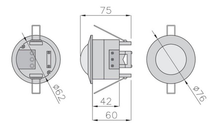 Czujnik ruchu biały zasięg 6m CR-5 1200W 240V 360st IP20 GTV CR-CR5000-00