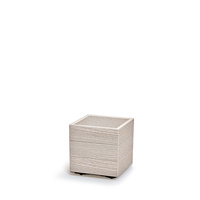 Doniczka na kółkach biała Madera Square ECO Wood DMA300W-S449W