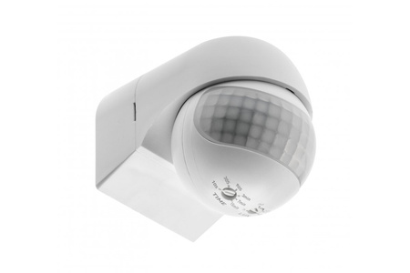 Czujnik ruchu biały zasięg 12m CR-13 800W 240V 180st IP44 GTV CR-CR13000-00
