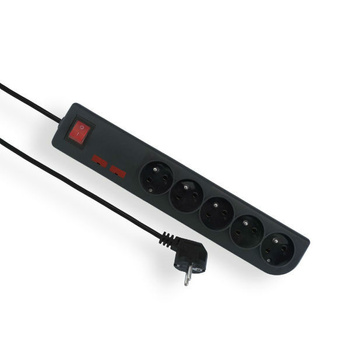 Listwa przeciwprzepięciowa 6-gndowa 1,5m czarny Elgotech PSF2-601-2