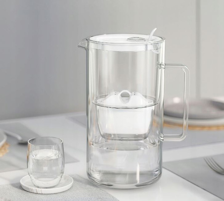 Dzbanek do filtrowania wody szklany biały Glass 2,5L z filtrem Maxfor Mg Aquaphor