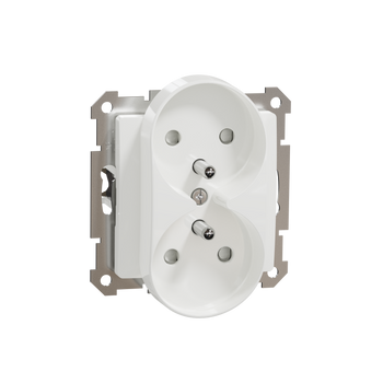 Gniazdo podwójne z uziemieniem białe Sedna Design SDD111275 Schneider