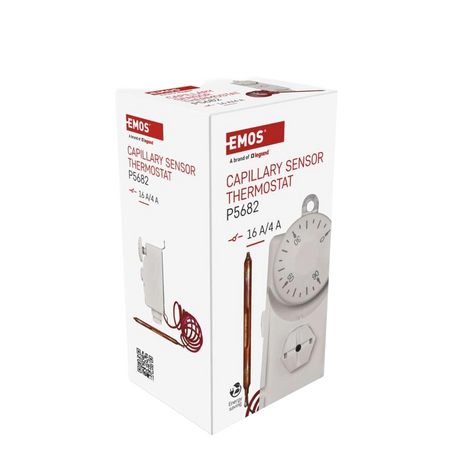 Termostat pokojowy przylgowy T80F z czujnikiem kapilarowym 0-90C biały P5682 EMOS