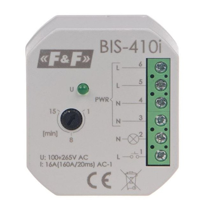 Przekaźnik bistabilny do puszki z wyłącznikiem czasowym F&F BIS-410-LED