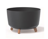 Doniczka okrągła na nóżkach antracytowa Gracia Standard DGRL400-S433