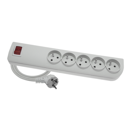 Przedłużacz przeciwprzepięciowy 5-gniazd z/u 1,5m szary Elgotech PSF3-501