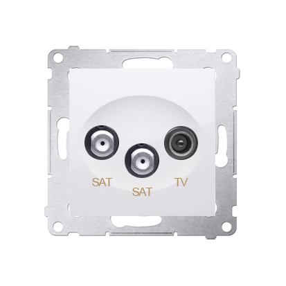 Gniazdo antenowe podwójne SAT-SAT-RTV białe Simon 54 DASK2.01/11 Kontakt-Simon 