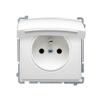Gniazdo pojedyncze z uziemieniem białe IP44 Basic BMGZ1B.01/11 Kontakt-Simon