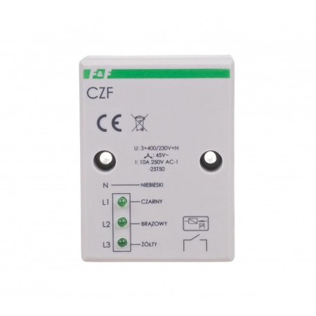 Przekaźnik zaniku i asymetrii faz 10A 1Z 4sek 45V F&F CZF