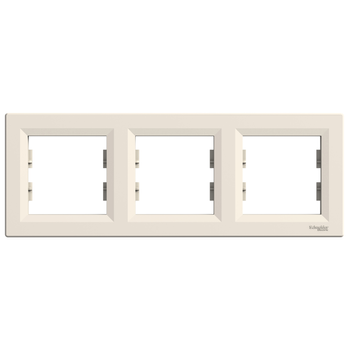 Ramka 3-krotna pozioma kremowa Asfora EPH5800323 Schneider