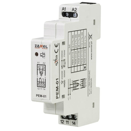 Przekaźnik eletromagnetyczny 230V AC/DC 16A PEM-01/230 Zamel EXT10000094