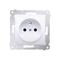 Gniazdo pojedyncze z uziemieniem i przesłonami białe Simon 54 DGZ1Z.01/11 Kontakt-Simon