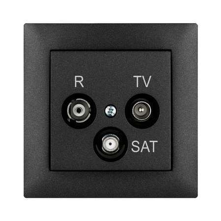 Gniazdo antenowe R-TV-SAT końcowe czarne SENTIA 1453-19