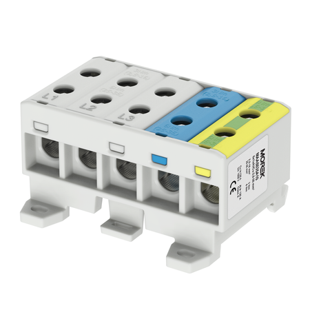 Złączka szary 5-krotna niebieski żółto-zielony 5 x 2,5-35mm2 Morek MAA5035A10