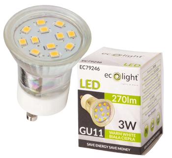 Żarówka LED 3W 270lm 3000K GU10 MR11 Eco Light  EC79246
