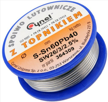 Cyna lutownicza 1mm Sn60PB40 100g Cynel