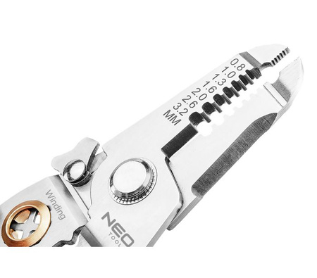 Szczypce do ściągania izolacji 6 w 1 180mm 0,8-3,2mm NEO 01-549