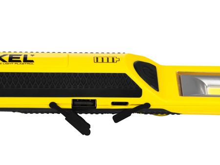 Latarka warsztatowa akumulatorowa LED COB 3W+1W 2,6Ah Li-Ion hak magnes powerbank W-98745