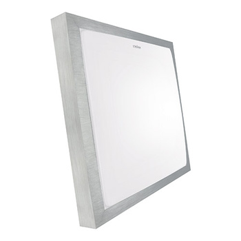 Plafon kwadratowy srebrny ALEX LED D 18W 1260lm 4000K IP44 03244 Strühm