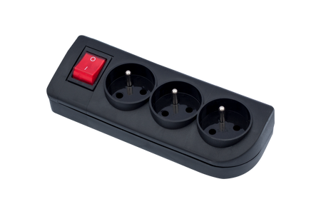 Rozgałęźnik do przedłużacza z wyłącznikiem 3-gniazda z uziemieniem czarny Elgotech GN-30W-2