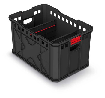 Skrzynka narzędziowa z przegrodami czarna X BLOCK PRO 30 PLUS Kistenberg KXB604030CS-S411