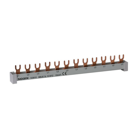 Szyna łączeniowa widełkowa 1-fazowy 10mm 63A 12-modułów 103802 NOARK