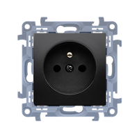 Gniazdo pojedyncze z uziemieniem czarny SIMON 10 CGZ1C.01/49 Kontakt-Simon