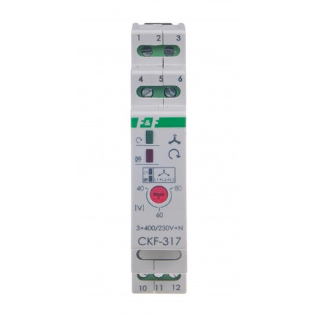 Przekaźnik kolejności, zaniku i asymetrii faz 10A 1P 4sek 40-80V F&F CKF-317