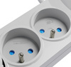 Przedłużacz przeciwprzepięciowy 5-gniazd + 2 x USB 3m szary 10A 2300W Plastrol W-100041