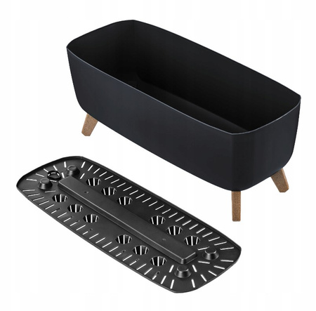 Doniczka na nóżkach antracytowa Gracia Case DGCL600-S433