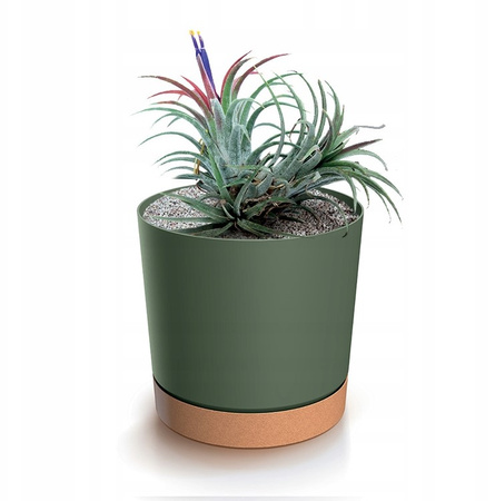 Doniczka z podstawką zielona pinia TUBO PM DPOD130-2411U/4665W