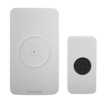 Dzwonek bezprzewodowy biały learning system 230V 38 dzwięków 4 poziomy głośności Plastrol W-04516