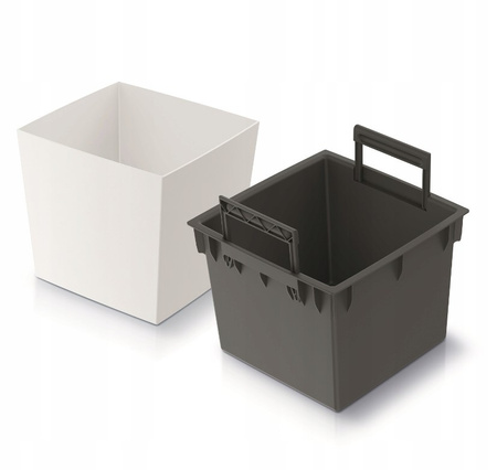 Doniczka z wkładem biała URBI SQUARE LOW DURS240L-S449
