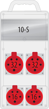 Rozdzielnia budowlana 10-mod 2x32A/5p 2x16a/5p Pawbol B.SLIM-10S-6