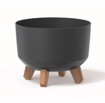 Doniczka na nóżkach okrągła antracytowa Gracia Standard DGRL240-S433