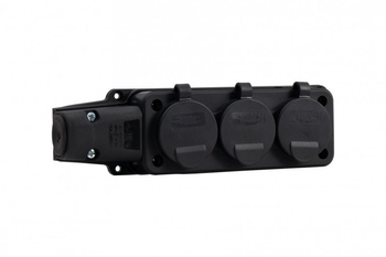 Rozgałęźnik gumowy do przedłużacza 3-gnazda IP44 16A F-elektro F6.0372