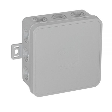 Puszka natynkowa hermetyczna IP54 szara zatrzaskowa 100x100x41 Viplast 03703