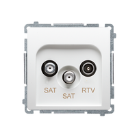 Gniazdo antenowe końcowe RTV-SAT-SAT biały Basic BMZAR+SAT3.1-P2.01/11 Kontakt-Simon