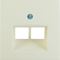 Plakietka gniazda UAE podwójna  krem B.Kwadrat/S.1 5314098982 HAGER