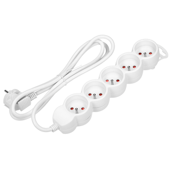 Przedłużacz 5-krotny z uziemieniem biały 5mb OMY 3x1 Orno OR-AE-13149/W/5M