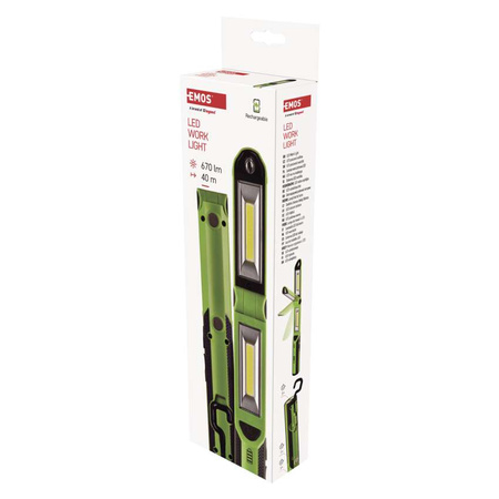 Lampa warsztatowa ładowalna 2×3W LED COB + 1W powerbank Emos P4535