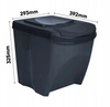Zestaw koszy do segregacji śmieci czarne 4 szt x 25 L Sortibox Keden IKWB25S4-S411